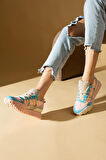 Yeni Sezon Kalın Taban Bağcıklı Moda Kadın Sneakers 36-144-23