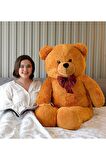 Papyonlu Sevimli Büyük Peluş Ayıcık, 130 Cm - % 100 Yerli