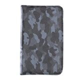 Leony 6.1 inch Uyumlu Deri Kartlıklı Kılıf Kamuflaj Gri