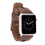 Bouletta Apple Watch Uyumlu Deri Kordon 42-44-45mm ARK G2 Antic Kahve