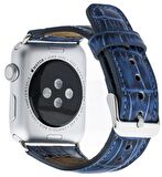 Bouletta Apple Watch Uyumlu Deri Kordon 42-44-45mm Croco Yk07 Mavi