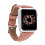 Bouletta Apple Watch Uyumlu Deri Kordon 42-44-45mm Slim G17 Mercan