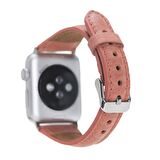 Bouletta Apple Watch Uyumlu Deri Kordon 42-44-45mm Slim G17 Mercan