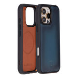 Bouletta Apple iPhone 16 Pro uyumlu, Hakiki Deri, El Yapımı, Cüzdanlı Kılıf, Gölgeli Mavi