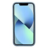Apple iPhone 13 Pro Uyumlu Deri Arka Kapak Hull BRN4EF Mavi