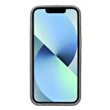 Apple iPhone 13 Pro Uyumlu Deri Arka Kapak Hull TN18EF Gri