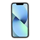 Apple iPhone 13 Pro Max Uyumlu Deri Arka Kapak Hull TN18EF Gri