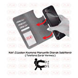 Bouletta Samsung Galaxy S25 uyumlu, Hakiki Deri, El Yapımı, Cüzdanlı Kılıf, Antik Kahve