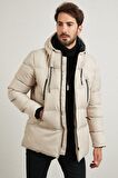 Buratti Kapüşonlu Suya ve Rüzgara Dayanıklı Soğuk Geçirmez Slim Fit Mont Erkek MONT 5717101