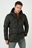 Buratti Kapüşonlu Suya ve Rüzgara Dayanıklı Soğuk Geçirmez Slim Fit Mont Erkek MONT 5717101