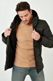 Buratti Kapüşonlu Suya ve Rüzgara Dayanıklı Soğuk Geçirmez Slim Fit Mont Erkek MONT 5717101