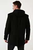 Buratti Çıkarılabilir Kapüşonlu Kırçıllı Slim Fit Kaşe Kaban Erkek KABAN 5841013