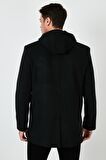 Buratti Çıkarılabilir Kapüşonlu Kırçıllı Slim Fit Kaşe Kaban Erkek KABAN 5841013