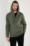 Buratti Pamuklu Slim Fit Kanguru Cepli Fermuar Detaylı Kapüşon Yaka Sweat Erkek SWEAT 575707