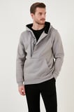 Buratti Pamuklu Slim Fit Kanguru Cepli Fermuar Detaylı Kapüşon Yaka Sweat Erkek SWEAT 575707