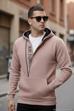 Buratti Pamuklu Slim Fit Kanguru Cepli Fermuar Detaylı Kapüşon Yaka Sweat Erkek SWEAT 575707