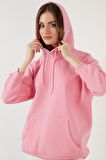 Lela Regular Fit Pamuklu Kapüşonlu Yaka Şardonlu Kışlık Sweat Bayan SWEAT 5863854