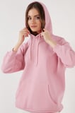 Lela Regular Fit Pamuklu Kapüşonlu Yaka Şardonlu Kışlık Sweat Kadın SWEAT 5863854