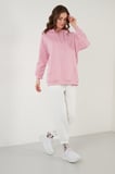 Lela Regular Fit Pamuklu Kapüşonlu Yaka Şardonlu Kışlık Sweat Kadın SWEAT 5863854