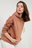 Lela Regular Fit Pamuklu Kapüşonlu Yaka Şardonlu Kışlık Sweat Bayan SWEAT 5863854