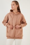 Lela Regular Fit Pamuklu Kapüşonlu Yaka Şardonlu Kışlık Sweat Kadın SWEAT 5863854