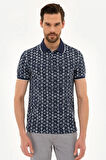 Lacivert Slim Fit Polo Yaka T-Shirt