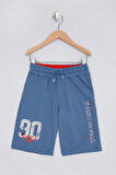 Erkek Çocuk Mavi Örme Şort