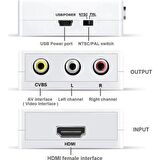 HDMI TO RCA TOS AV ÇEVİRİCİ DÖNÜŞTÜRÜCÜ 4552 CONVERTER TV TÜPLÜ TV SARI AV VİDEO ADAPTOR
