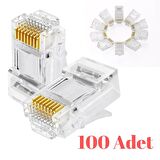 RJ45 JACK RJ-45 JAK UÇ 100 ADET NETWORK CAT5E İNTERNET MODEM ADSL