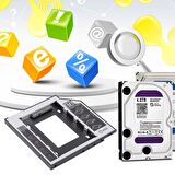 Harddisk Kutusu 9.5mm Slim Kızak Caddy Laptop DVD to SSD HDD Sata