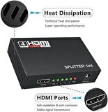 Alfais 4410 4 Port Hdmi Splitter Çoklu Ekran Çoklayıcı Switch