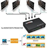 Alfais 4410 4 Port Hdmi Splitter Çoklu Ekran Çoklayıcı Switch