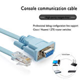 RJ45 To RS232 9 Pin CAT5E 6 Çevirici Dönüştürücü Adaptör Ethernet Kablosu 4335