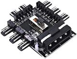 8 Port Fan Çoklayıcı Hub Y PWM Splitter ide Molex Soğutma 3 pin 4 Switch Anahtarlı 4336