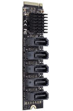 4496 M.2 Nvme Pci-e X4 X8 X16 To Sata 3 5 Port Adaptor Riser Çoklayıcı Kart