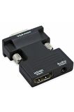 Ses Destekli HDMI to VGA Çevirici Dönüştürücü Adaptör