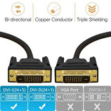 Dvi To Dvi Monitör Ekran Kablosu 3 Metre Ara Bağlantı Dvi-D 24+1 Örgü Kablo 4632