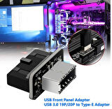 Type-E To USB 3.0 19 PIN Anakart Dişi Erkek Çevirici Dönüştürücü Adaptör 5209