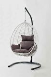 Eymense Deco Rattan Salıncak Beyaz Kahve Oturum