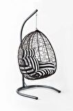 Eymense Deco Rattan Salıncak Kahve Siyah Zebra