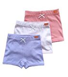 DÜZ RENK 3'LÜ KIZ ÇOCUK BOXER SET
