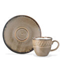 Madame Coco Antique 2 Kişilik Kahve Fincan Takımı - Toprak - 90 ml