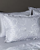 Madame Coco Blaye King Size Jakarlı Saten Nevresim Takımı - Gri