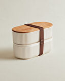 Magou 1000ml Ahşap Kapaklı Lunch Box 2'li