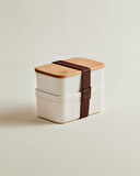 Margot Ahşap Kapaklı 2'li Lunch Box - 2x500 ml
