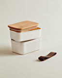 Margot Ahşap Kapaklı 2'li Lunch Box - 2x500 ml