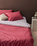 Juin King Size Pamuklu Baskılı Nevresim Takımı - Bordo