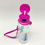 Ice Princess Temalı Pipetli Askılı Suluk Matara 550 ml.