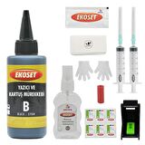 Ekoset Canon E204 E304 E3140 E3340 E4240 uyumlu Siyah Kartuş dolum seti 10 Dolumluk 46 uyumlu 100ml