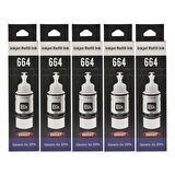 Ekoset Epson L300 L310 L355 L365 L382 L386 Siyah Muadil Mürekkep 70ml 5 adet